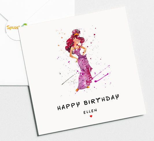Megara Hercules Birthday Card, Disney Personalised Wedding Card. Disney Princess Card, Disney Princesses Card, Disney Birthday Cards, Disney Birthday Card by Splashfrog